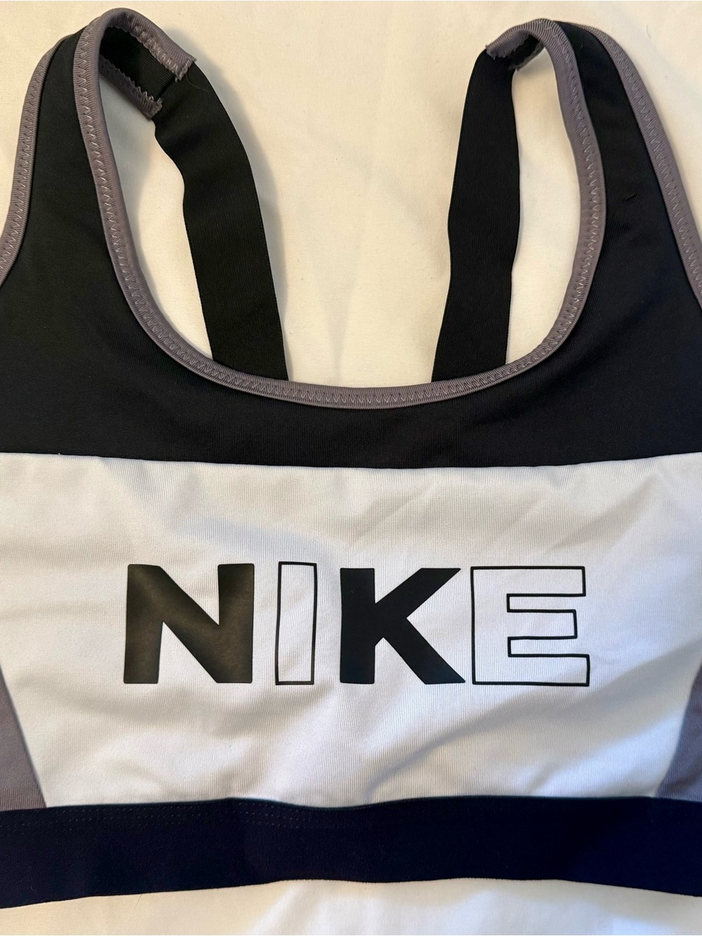Nike Black and White Dri-FIT Sports Bra